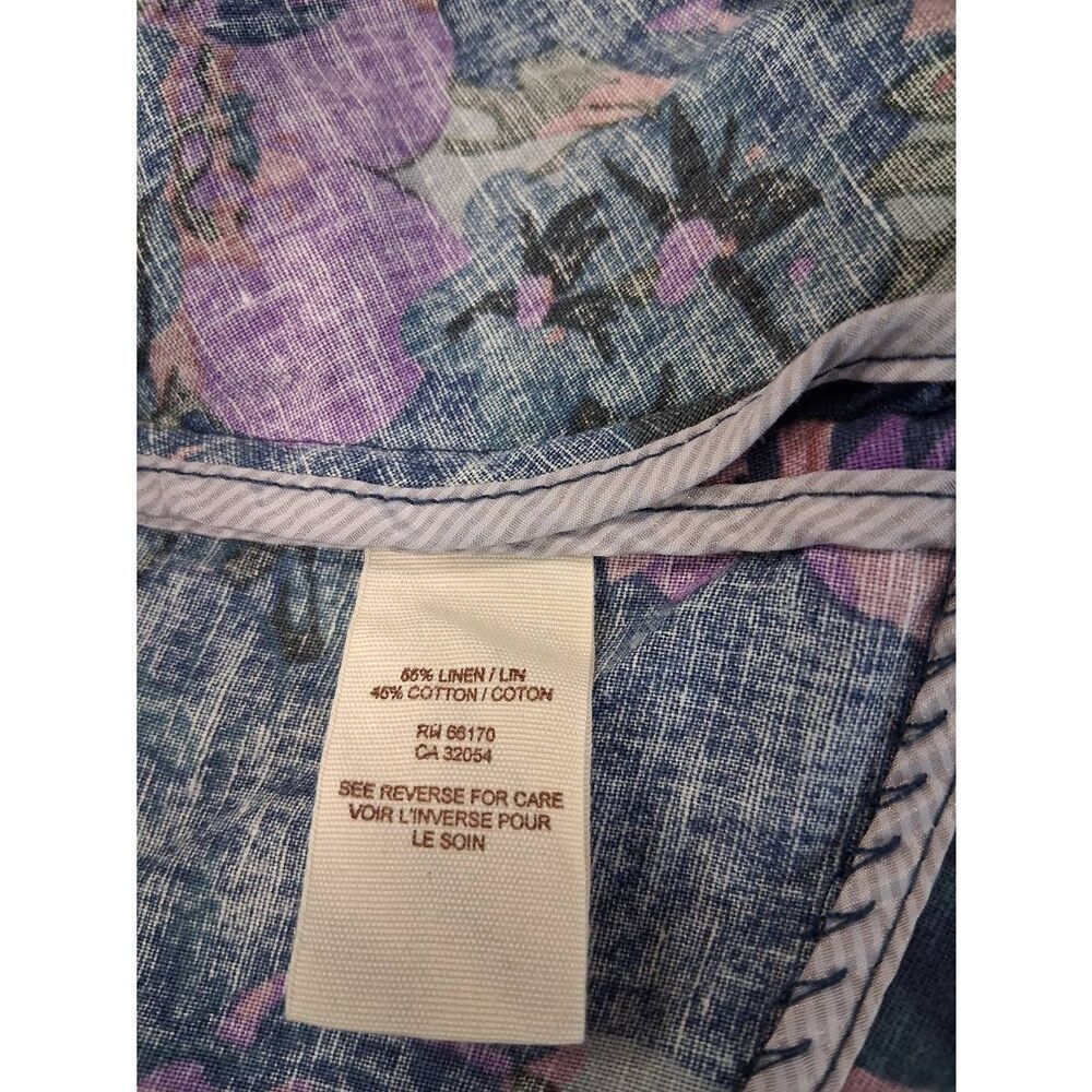 Free People womens size 6 linen lightweight jacket blue purple spring summer - Picture 8 of 10
